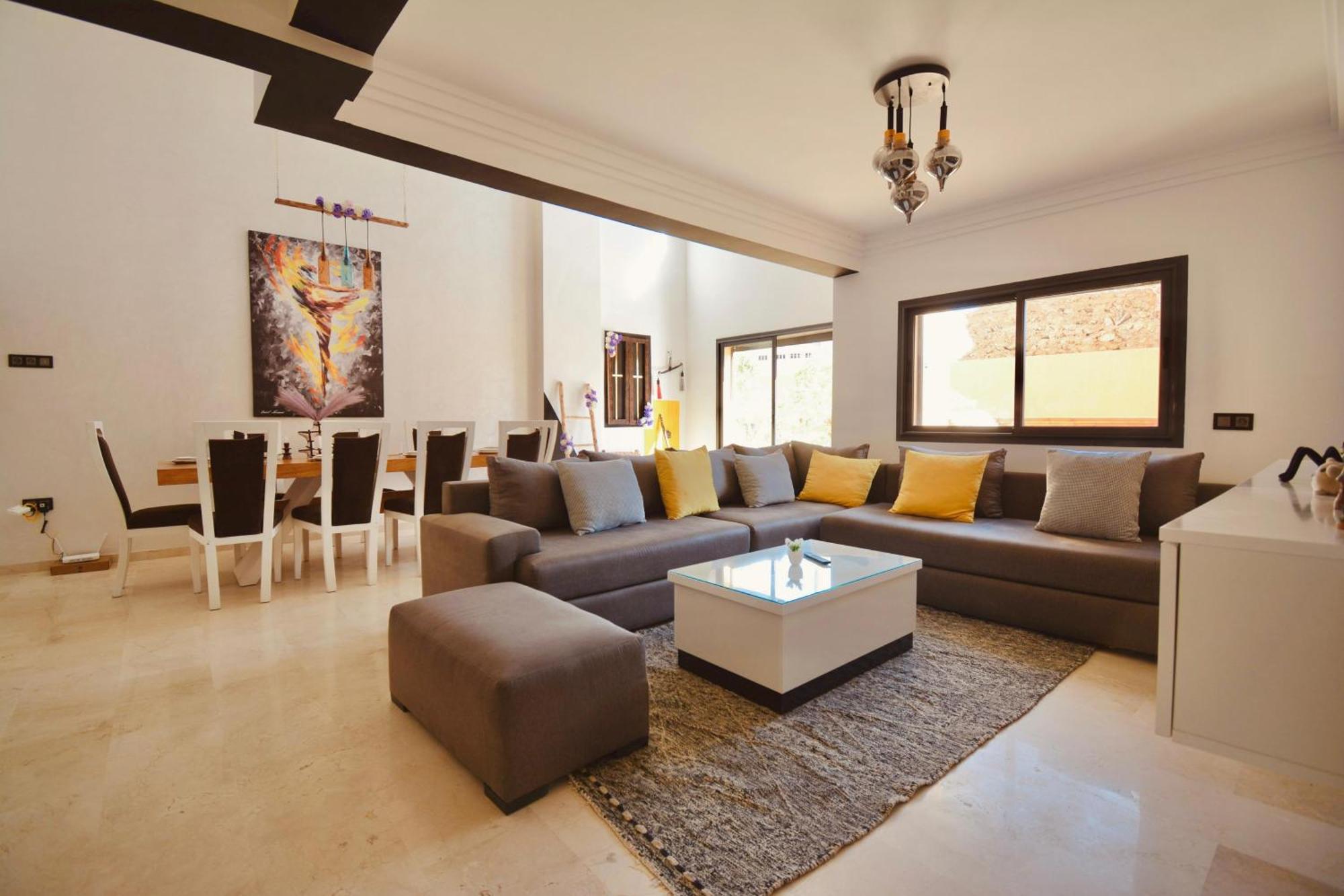 Apartment New Duplex- M Avenue , Swimming Pool , Fibre Optique Wifi , Parking , Gueliz Centre Marrakesh