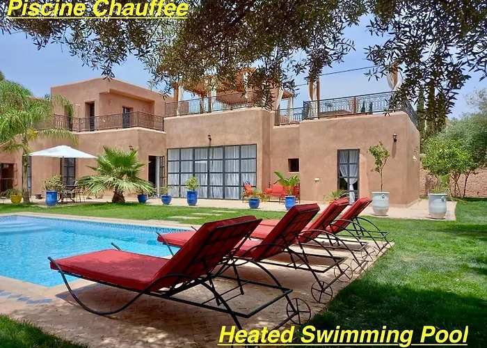 Villa Scil De Luxe, Piscine Chauffee, 3 Suites, Hamam, Jacuzzi Exterieur, Salle De Sport, Vue Sur L\'Atlas, Parkings Prive, Pas De Vis A Vis !