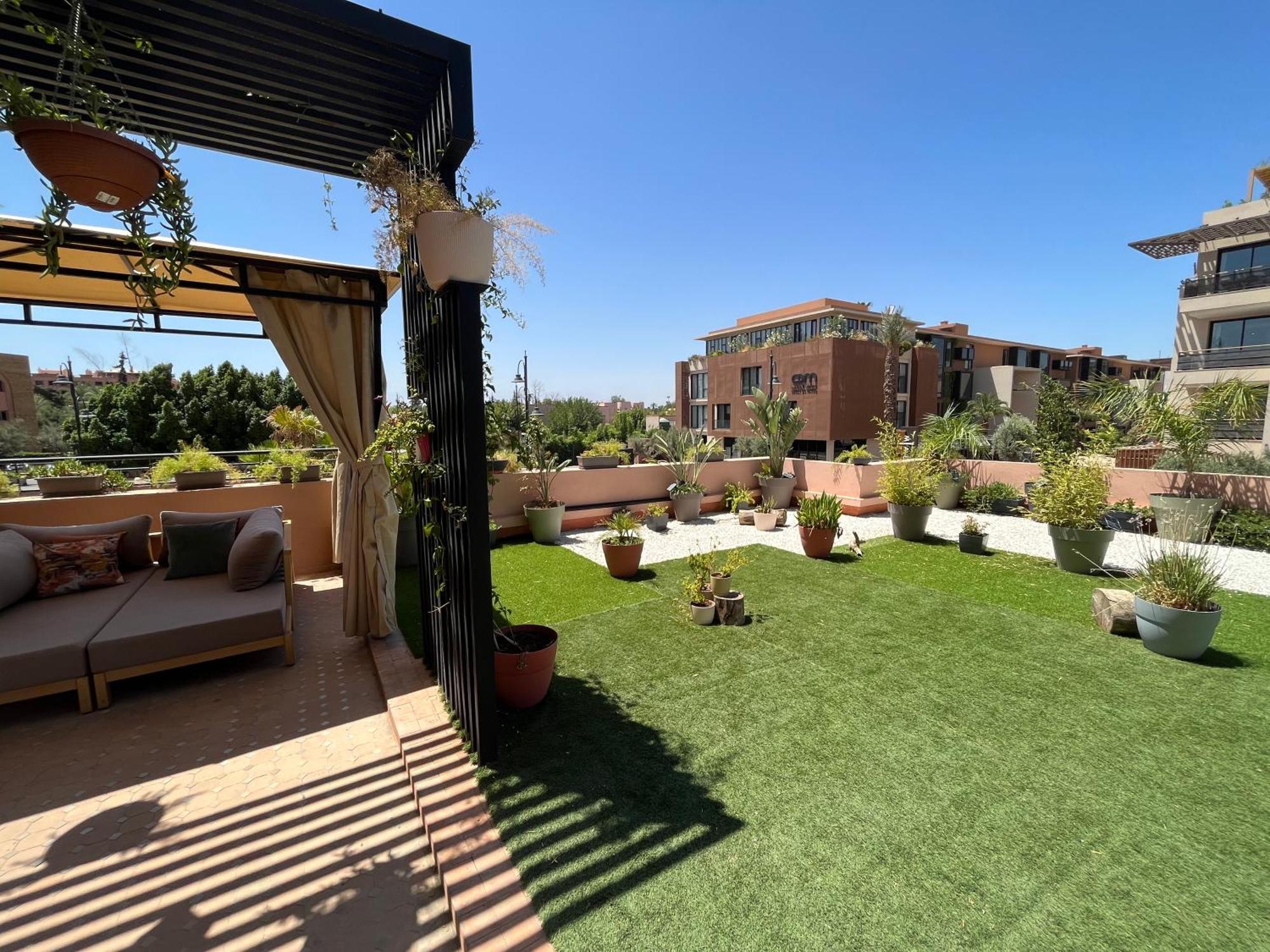 Marrakech M Avenue Terrasse Jardin Apartamento Marraquexe