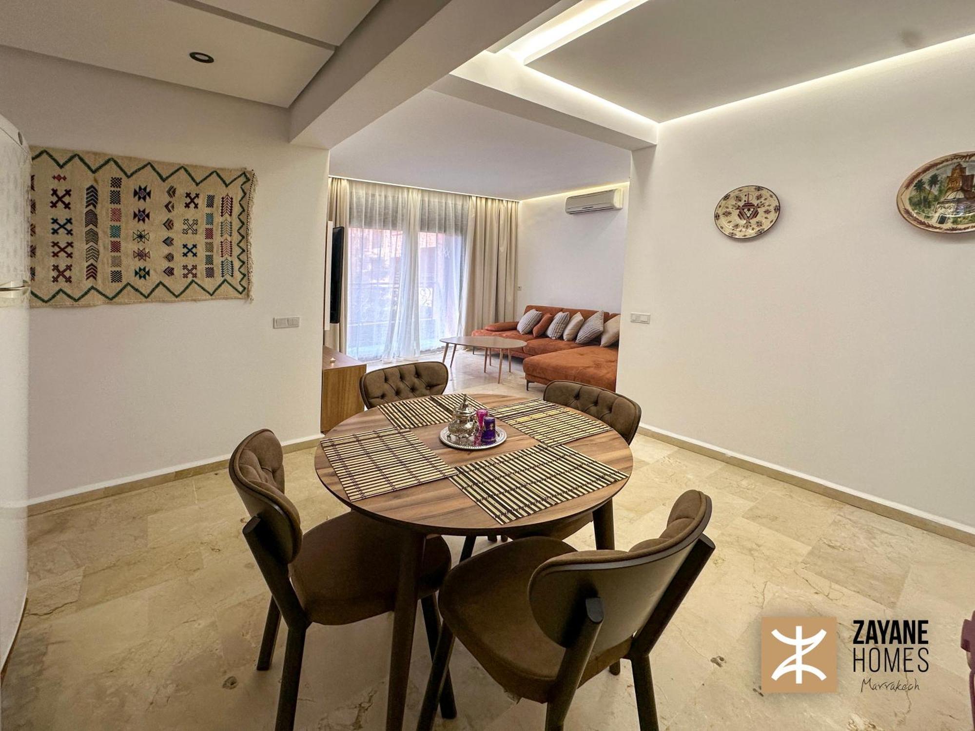Premium Amazigh 2br Flat - Balcony & Pool Access Marrakesh