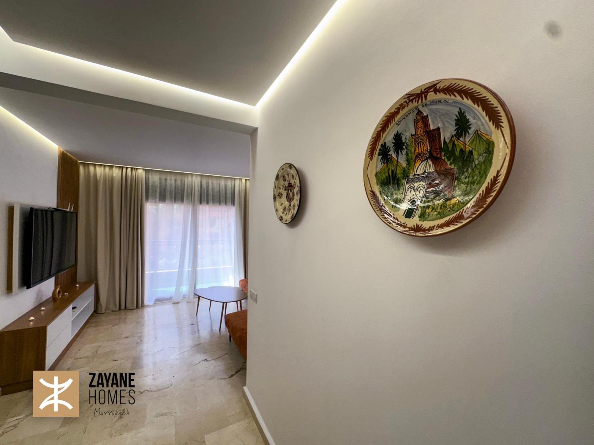 Premium Amazigh 2br Flat - Balcony & Pool Access * Marrakesh