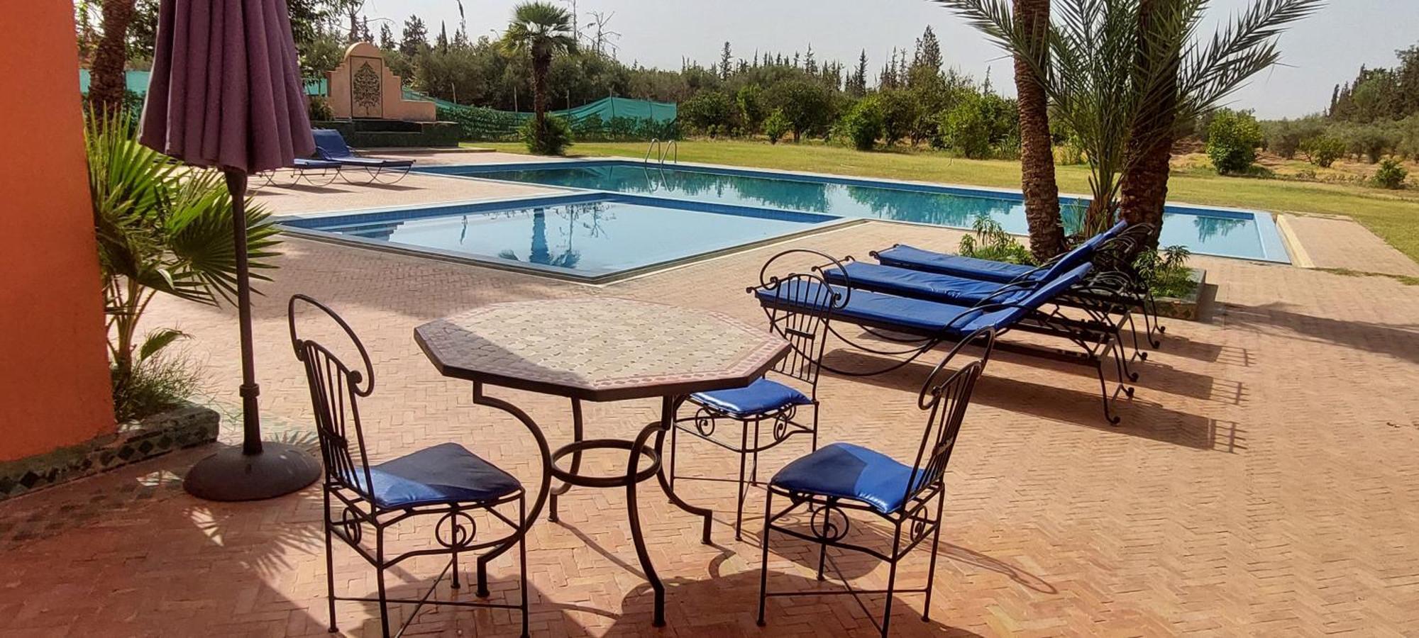 Rayan Marrakech Secteur Palmeraie Dans Propriete De 2 Hectares Avec Jardin Arbres Fruitiers Villa