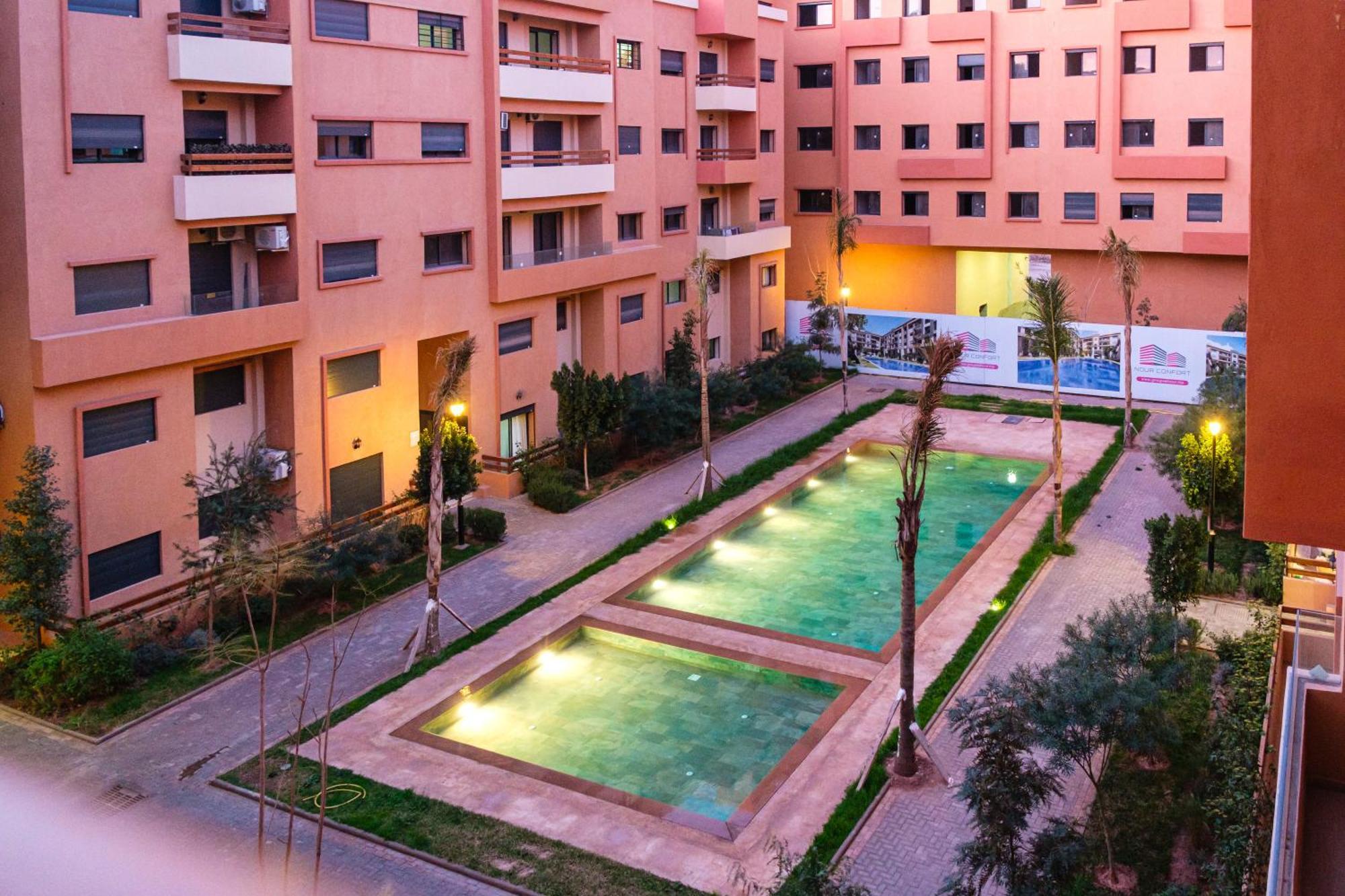 New! Modern Appart, Parking , Piscine & Fiber Wifi Gueliz Centre *